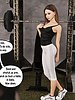 Stretching out like this with only a thin layer between me and the men watching - Natasha gym 2 by Dark Lord