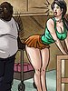 He is wearing an old worn out white t-shirt and baggy jeans - The produce man by Illustrated interracial