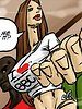 Kneading her breast and nipple - Flag Girls by Illustrated interracial